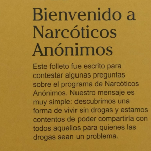 Folleto Bienvenido a Narcóticos Anónimos