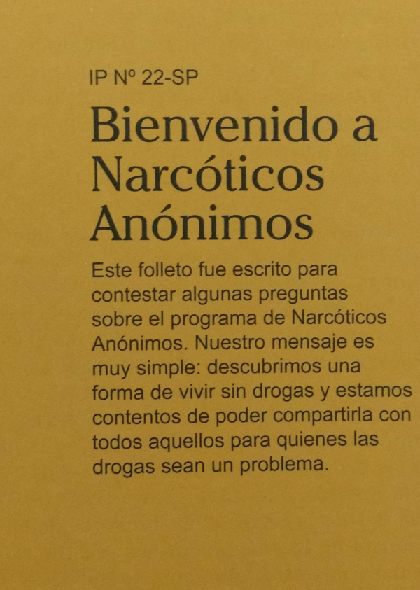 Folleto Bienvenido a Narcóticos Anónimos