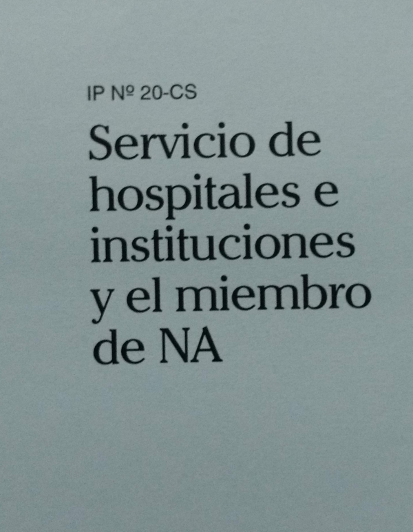 Servicio de hospitales e instituciones y el miembro de NA