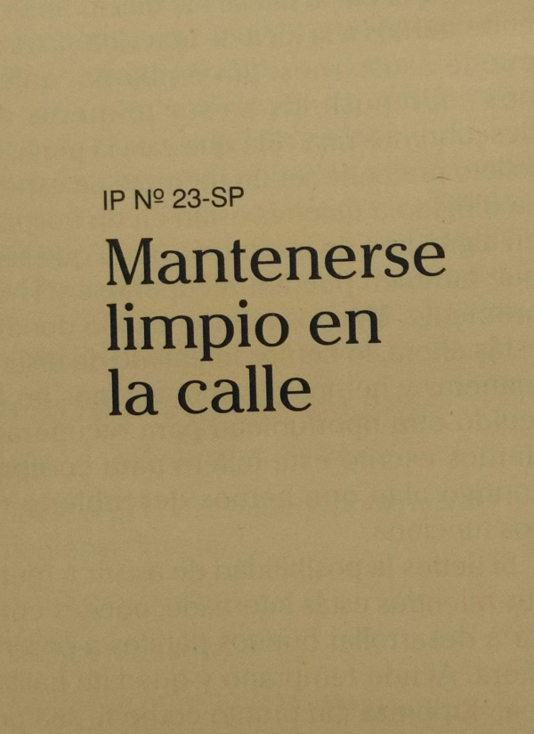 Folleto Mantenerse limpio en la calle
