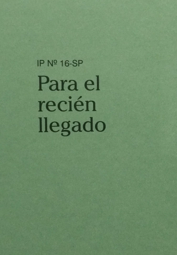 Folleto Para el recién llegado