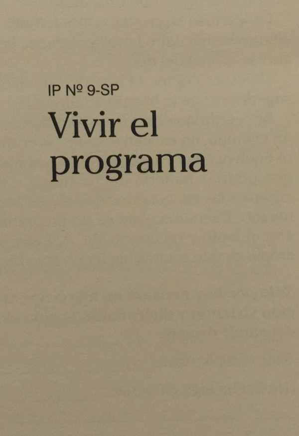 Folleto Vivir el programa
